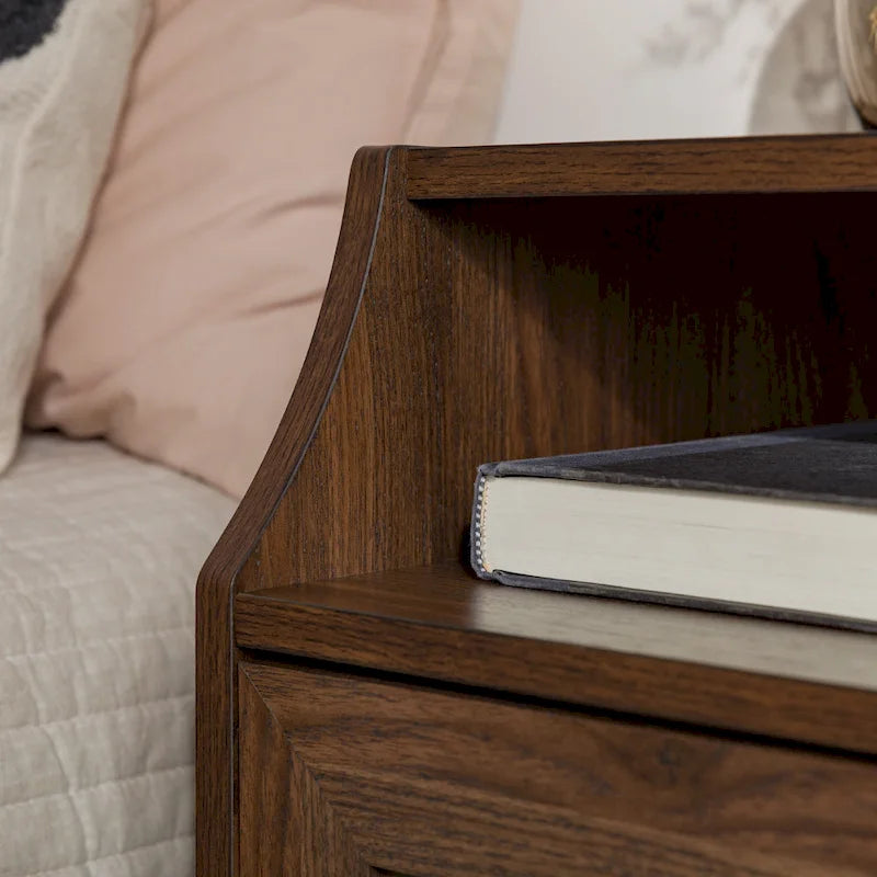 Table de chevet USB moderne avec deux tiroirs