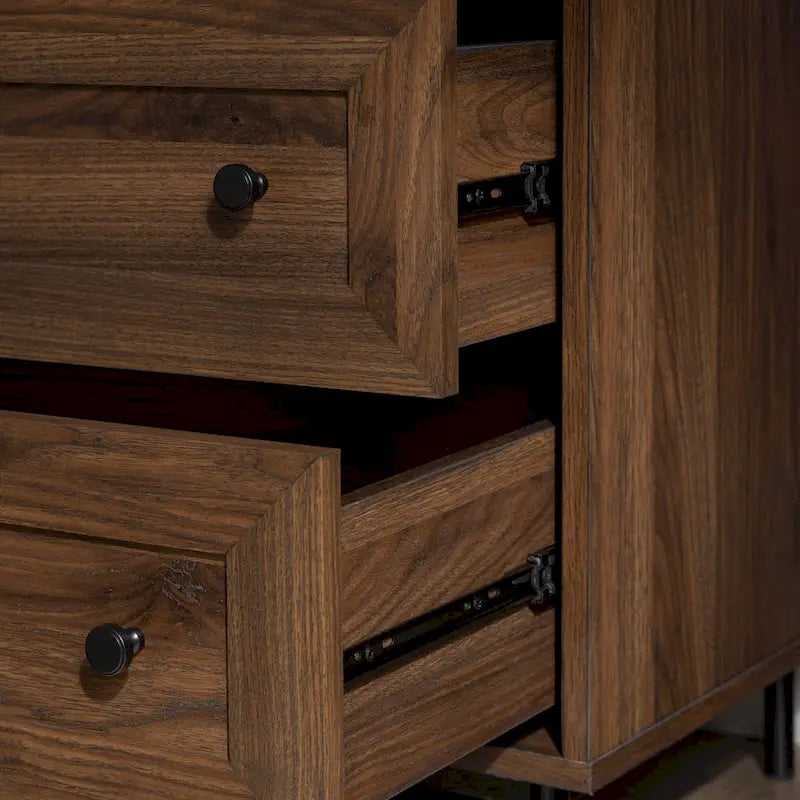 Table de chevet USB moderne avec deux tiroirs