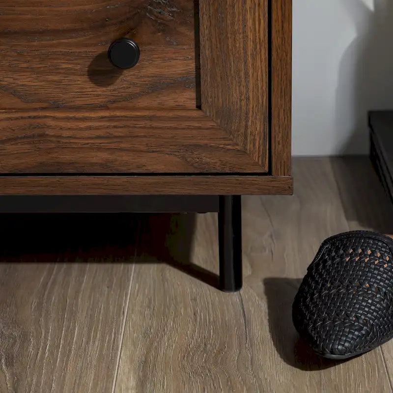 Table de chevet USB moderne avec deux tiroirs