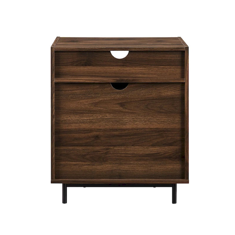 Table de chevet USB moderne avec deux tiroirs