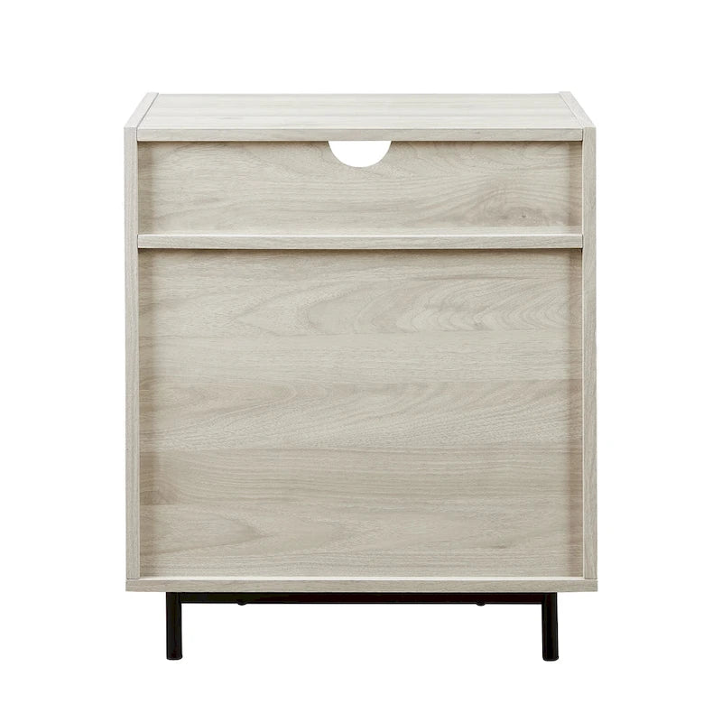 Table de chevet USB moderne avec deux tiroirs