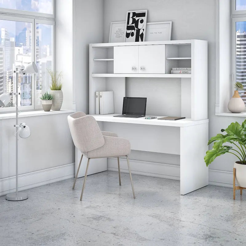 Echo 60W Credenza Desk with Hutch by Bush Business Furniture