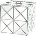 Table d'appoint en verre et miroir - Argent