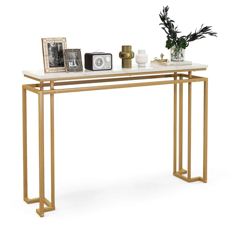Console en faux marbre, table d'entrée moderne