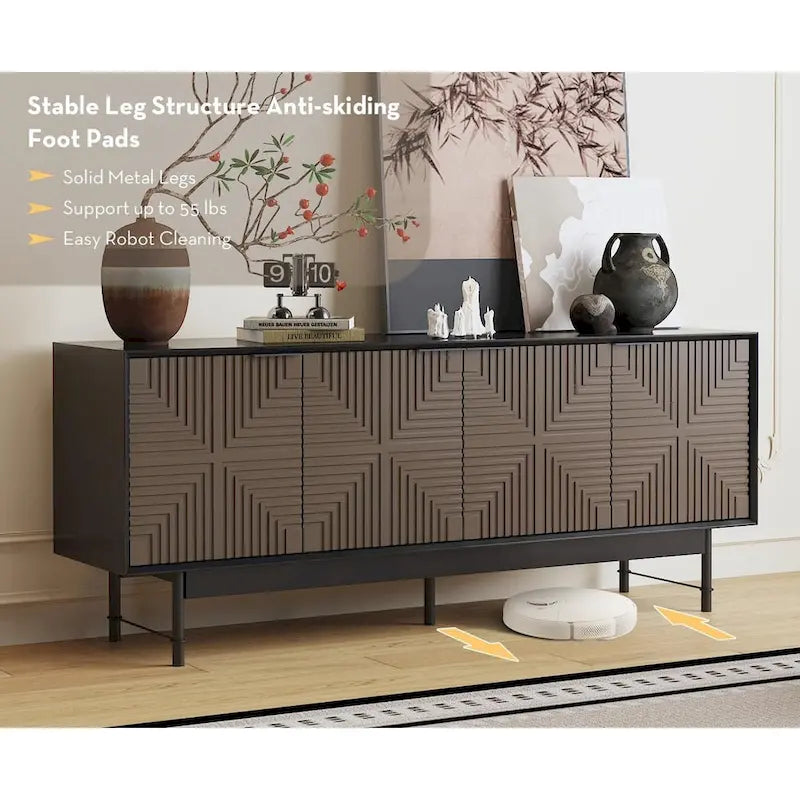 64.45 Meuble TV avec portes, style Mid-Century