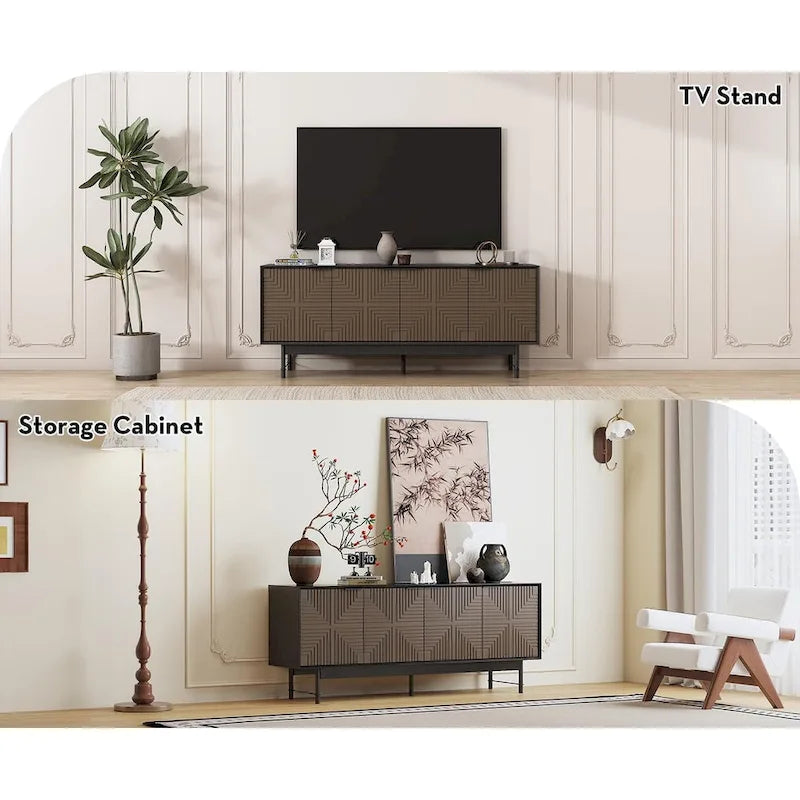 64.45 Meuble TV avec portes, style Mid-Century