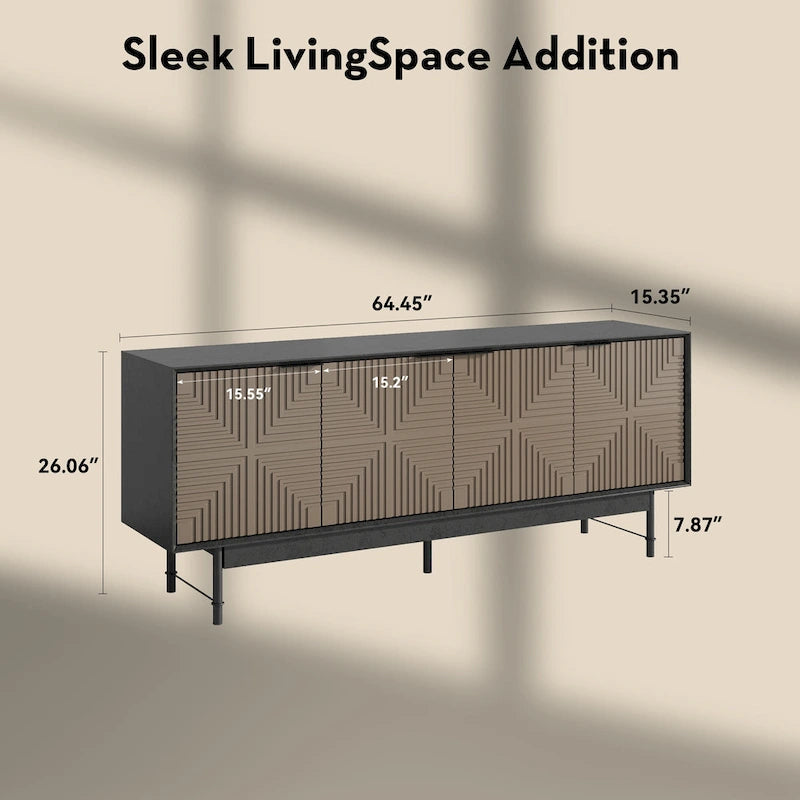 64.45 Meuble TV avec portes, style Mid-Century