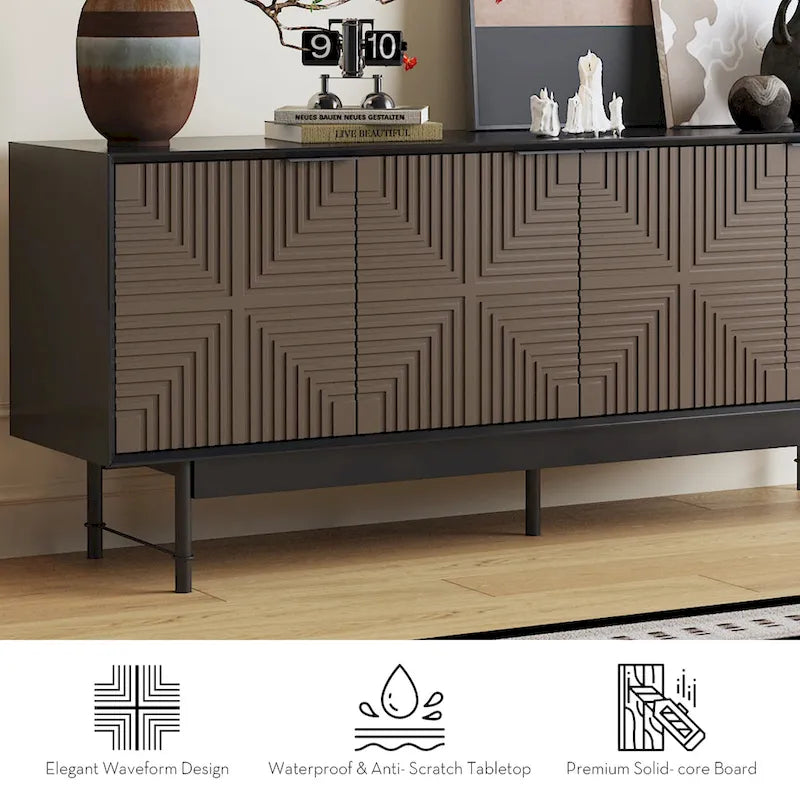 64.45 Meuble TV avec portes, style Mid-Century