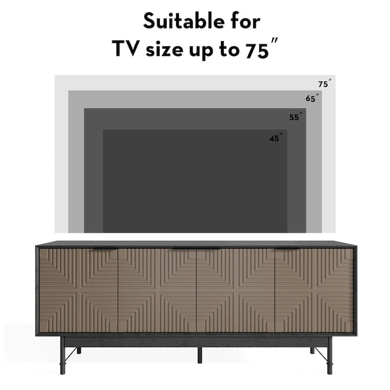 64.45 Meuble TV avec portes, style Mid-Century