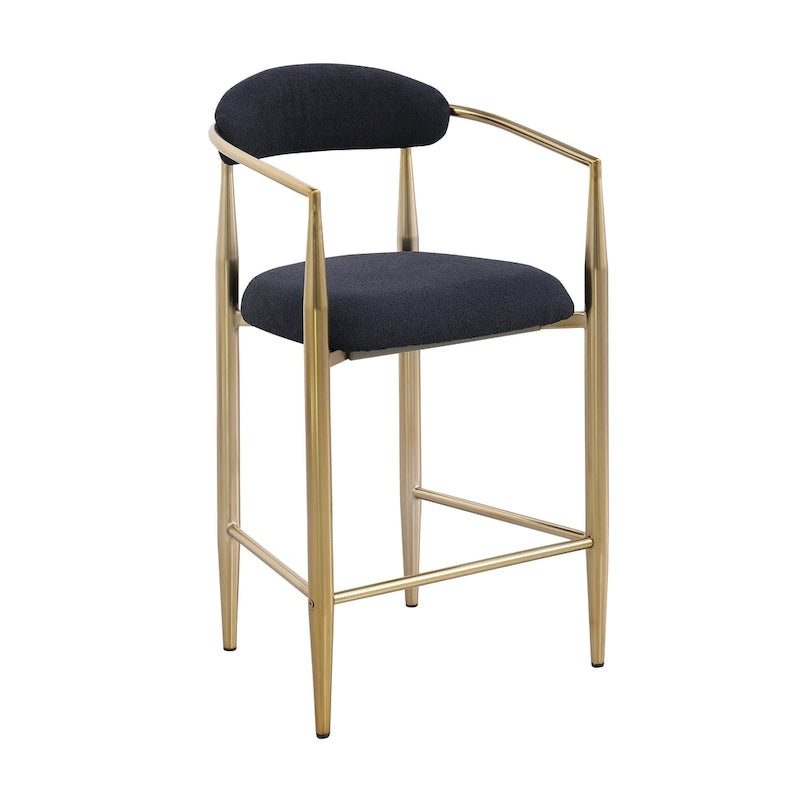 Tabourets de bar, chaises de comptoir avec dossier rembourré, chaises d'îlot de cuisine avec accoudoirs et pieds en métal