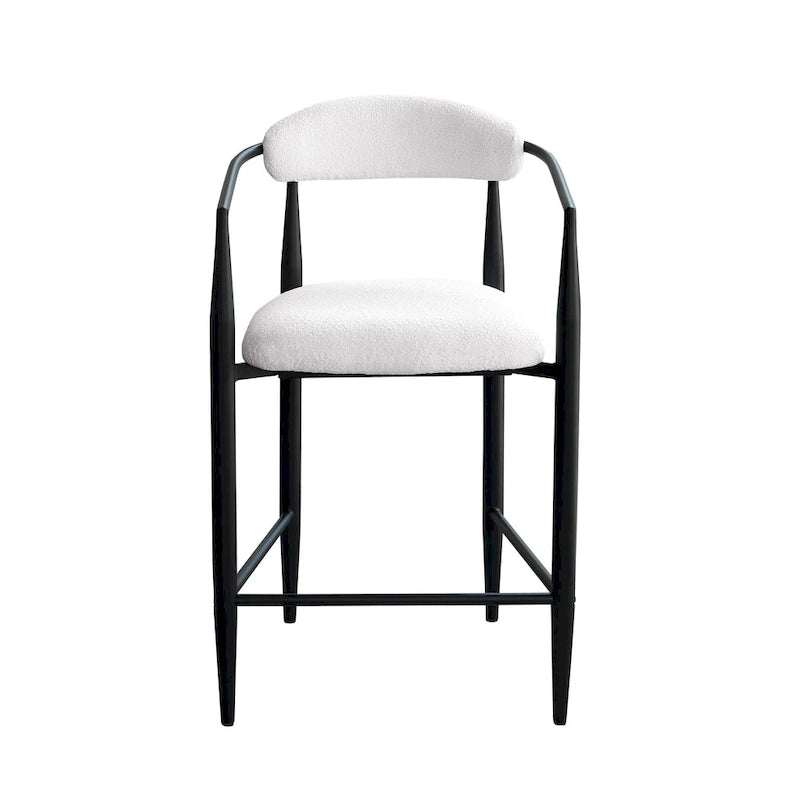 Tabourets de bar, chaises de comptoir avec dossier rembourré, chaises d'îlot de cuisine avec accoudoirs et pieds en métal