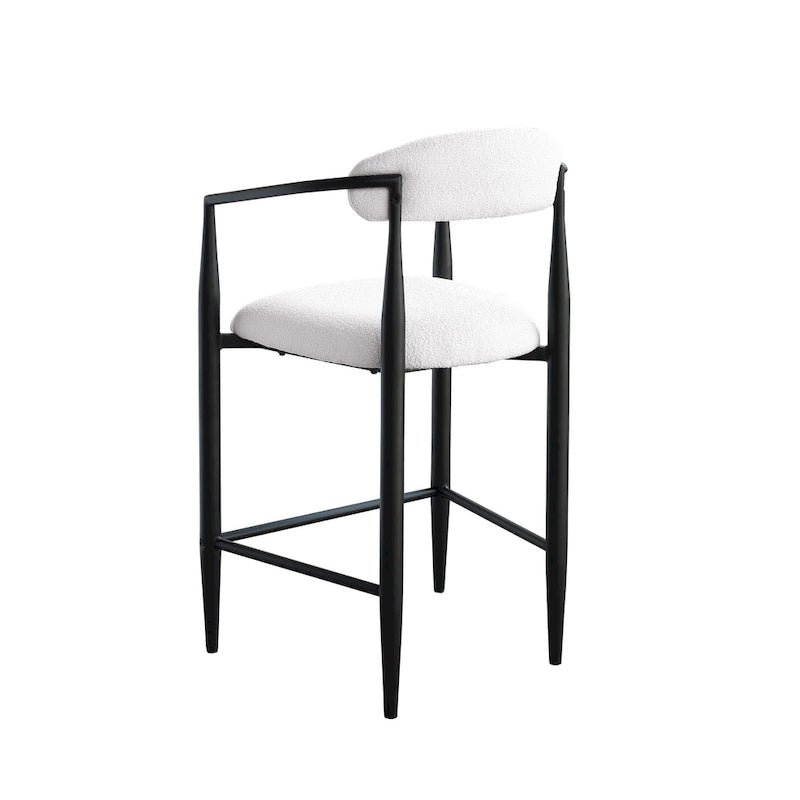 Tabourets de bar, chaises de comptoir avec dossier rembourré, chaises d'îlot de cuisine avec accoudoirs et pieds en métal