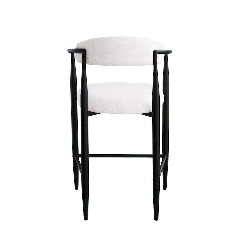 Tabourets de bar, chaises de comptoir avec dossier rembourré, chaises d'îlot de cuisine avec accoudoirs et pieds en métal