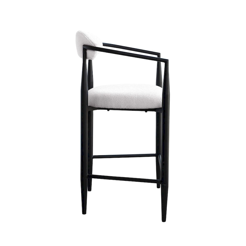 Tabourets de bar, chaises de comptoir avec dossier rembourré, chaises d'îlot de cuisine avec accoudoirs et pieds en métal