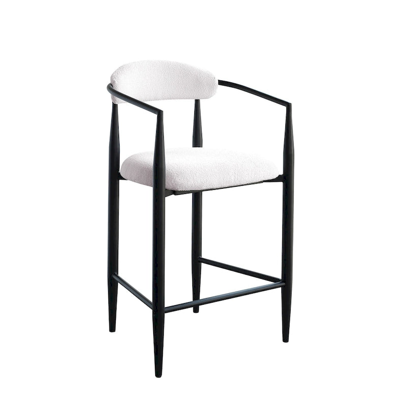 Tabourets de bar, chaises de comptoir avec dossier rembourré, chaises d'îlot de cuisine avec accoudoirs et pieds en métal