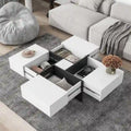 Table basse design moderne et tendance avec rangement dissimulé - 80 x 80 x 35 cm