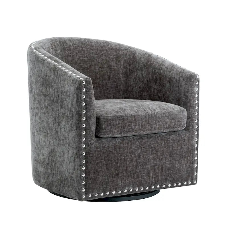 Fauteuil pivotant rond en tissu