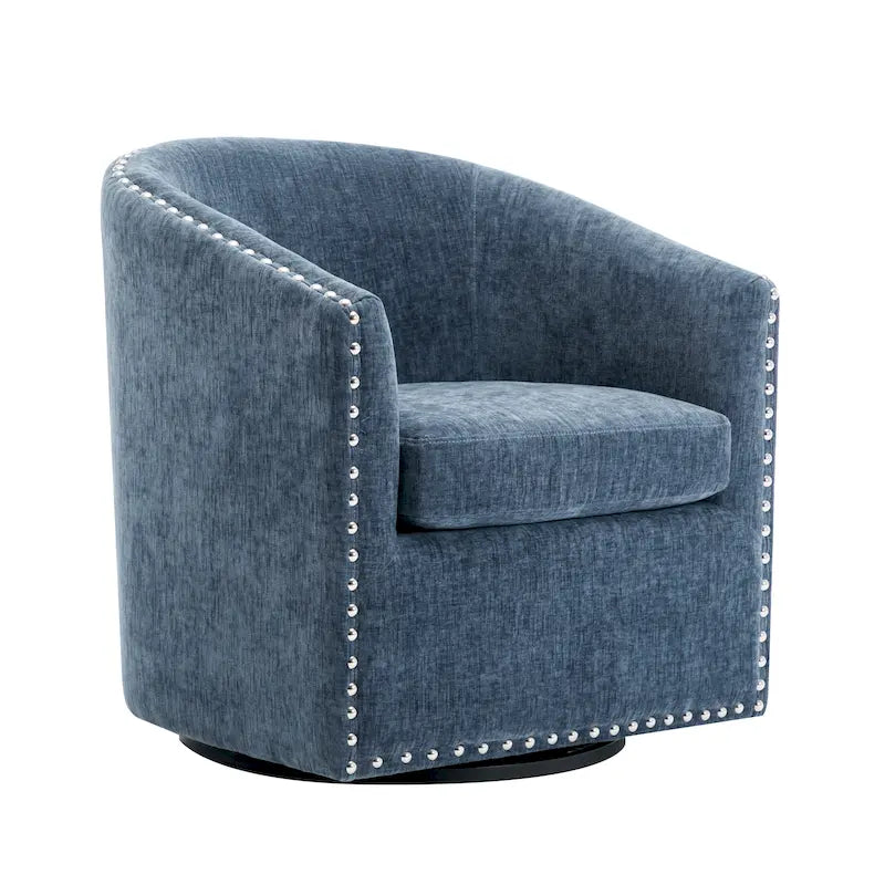 Fauteuil pivotant rond en tissu