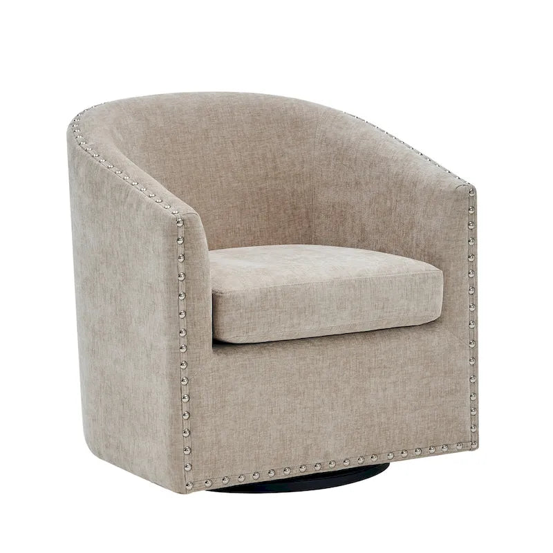 Fauteuil pivotant rond en tissu