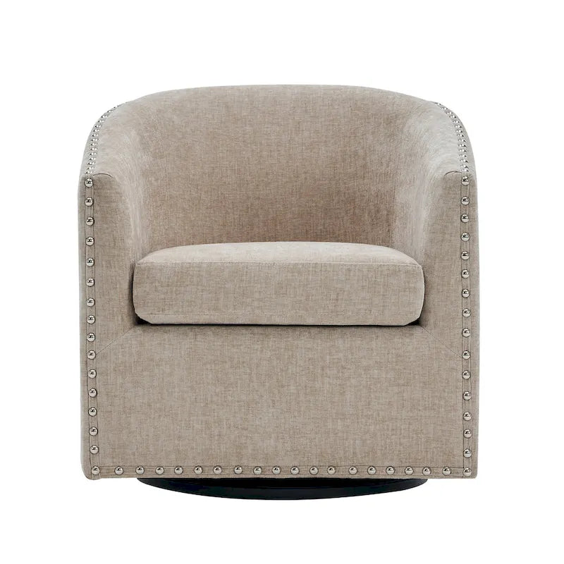 Fauteuil pivotant rond en tissu