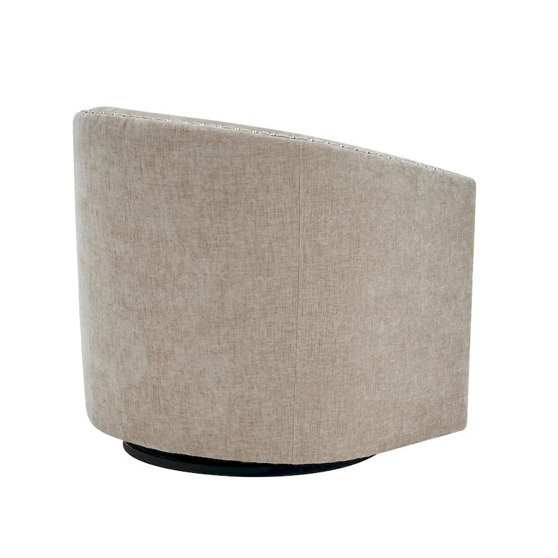 Fauteuil pivotant rond en tissu