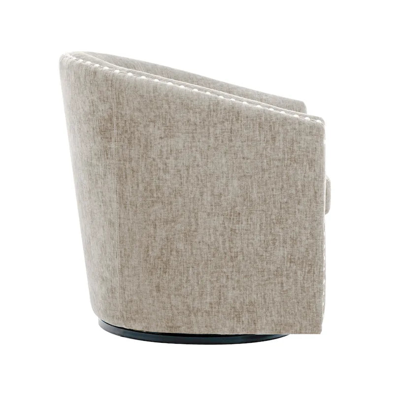 Fauteuil pivotant rond en tissu