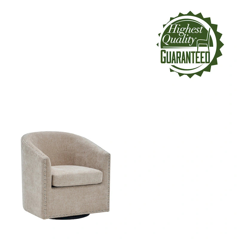 Fauteuil pivotant rond en tissu