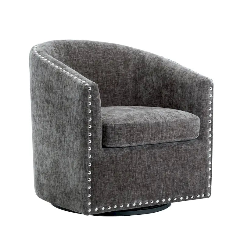 Fauteuil pivotant rond en tissu