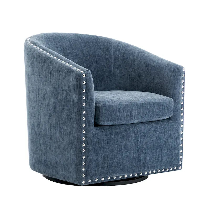 Fauteuil pivotant rond en tissu
