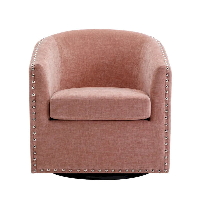 Fauteuil pivotant rond en tissu