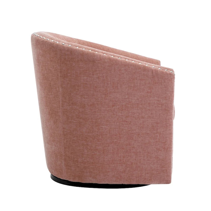 Fauteuil pivotant rond en tissu