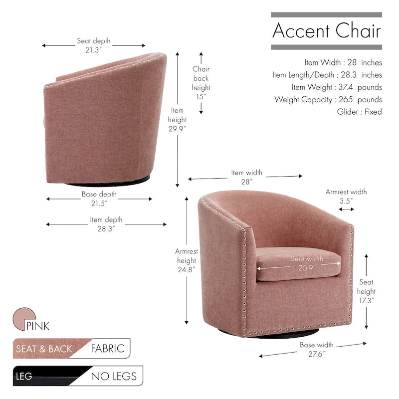 Fauteuil pivotant rond en tissu
