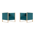 Fauteuil d'appoint en velours Comfort Trillium avec cadre doré