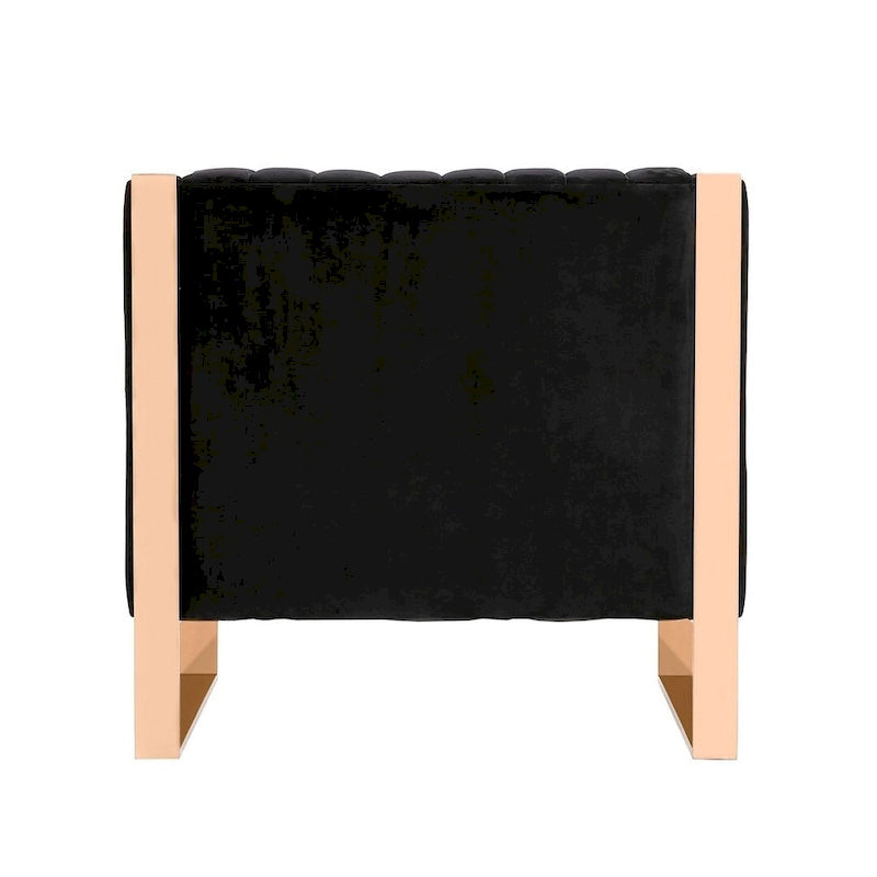 Fauteuil d'appoint en velours Comfort Trillium avec cadre doré