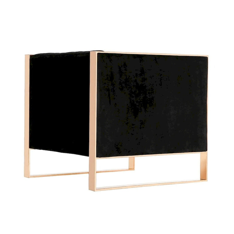 Fauteuil d'appoint en velours Comfort Trillium avec cadre doré