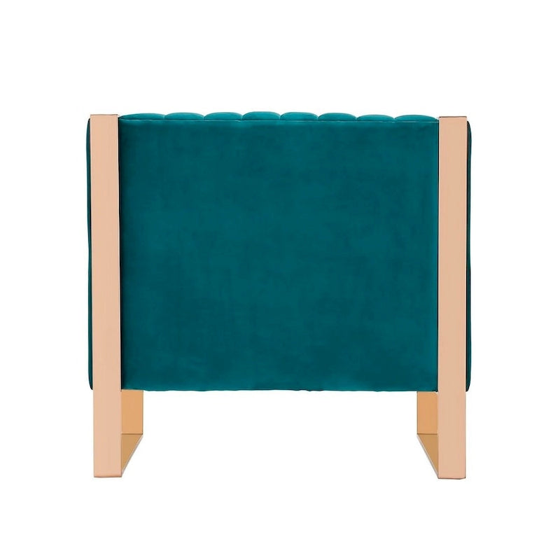 Fauteuil d'appoint en velours Comfort Trillium avec cadre doré