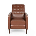 Fauteuil inclinable capitonné en similicuir style Mid-Century