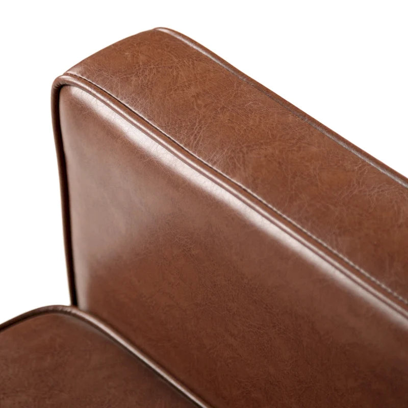Fauteuil inclinable capitonné en similicuir style Mid-Century