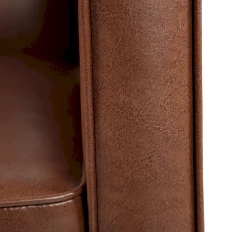 Fauteuil inclinable capitonné en similicuir style Mid-Century