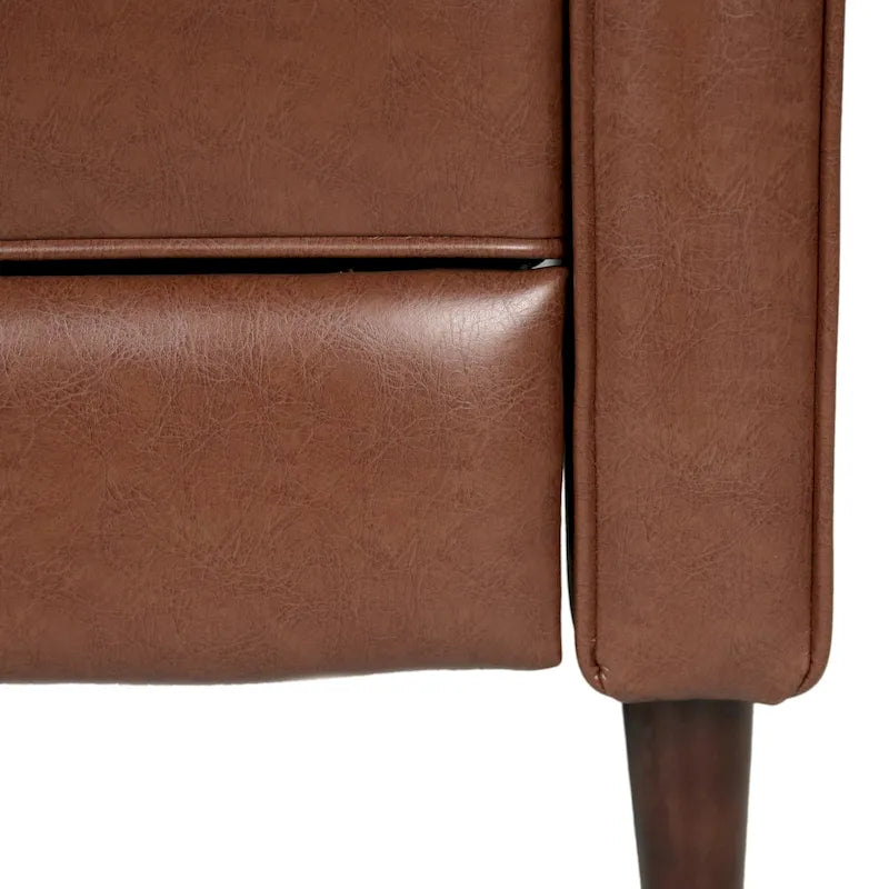 Fauteuil inclinable capitonné en similicuir style Mid-Century