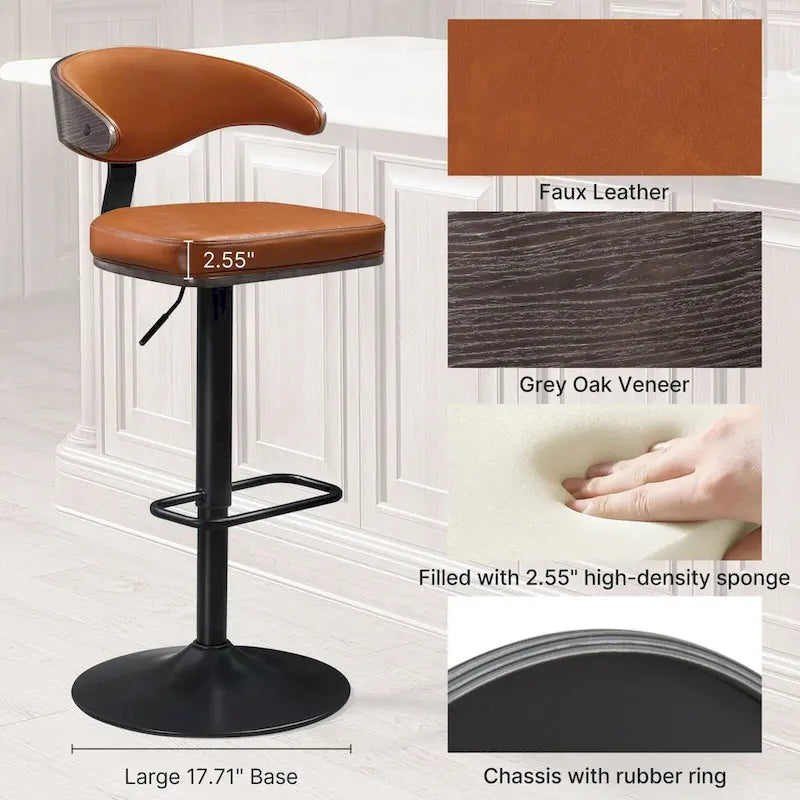Tabourets de bar pivotants et réglables