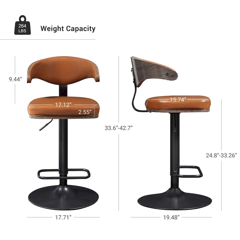 Tabourets de bar pivotants et réglables