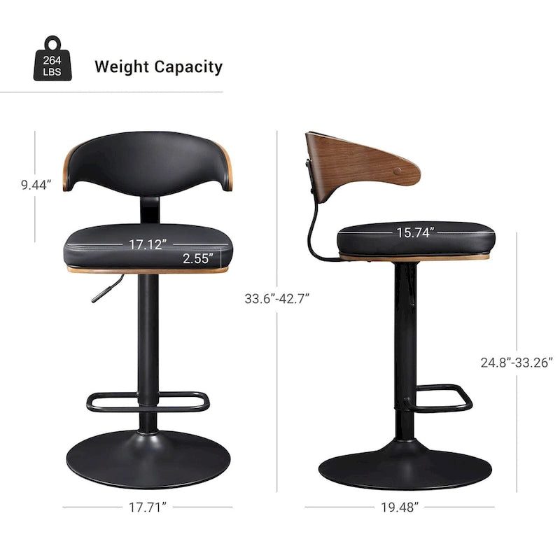 Tabourets de bar pivotants et réglables
