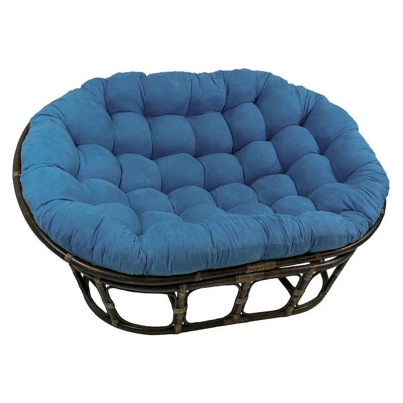 Chaise double avec coussin en micro-daim
