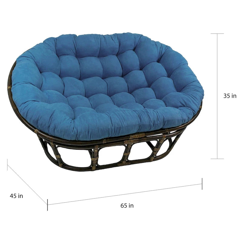 Chaise double avec coussin en micro-daim