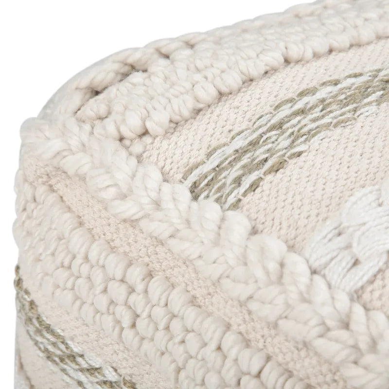 Pouf carré à motif tissé artisanal