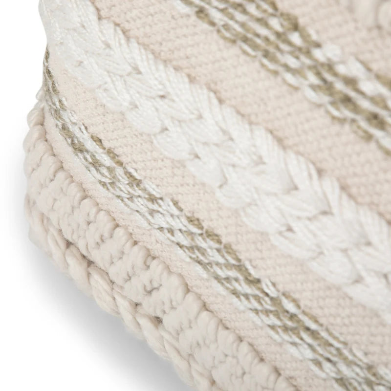 Pouf carré à motif tissé artisanal