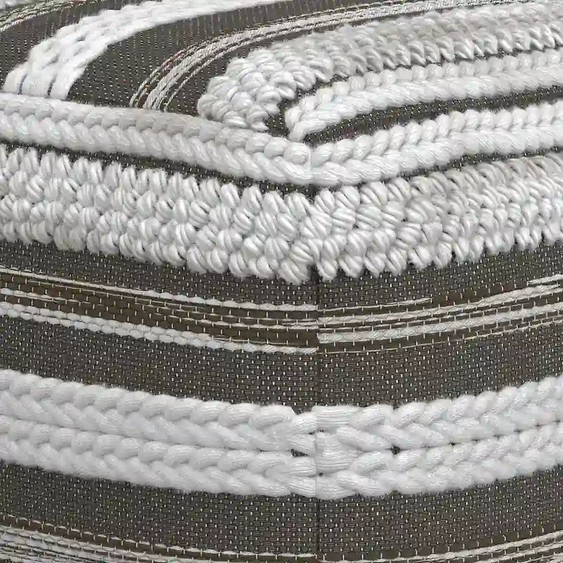 Pouf carré à motif tissé artisanal