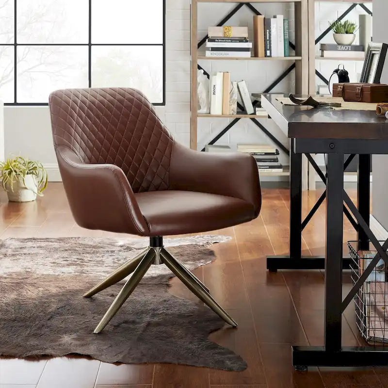 Fauteuil d'appoint pivotant en similicuir