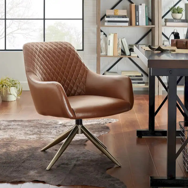 Fauteuil d'appoint pivotant en similicuir